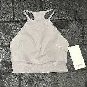 Lululemon Nulu High Rise neck mesh hem tank mauve grey size small NWT